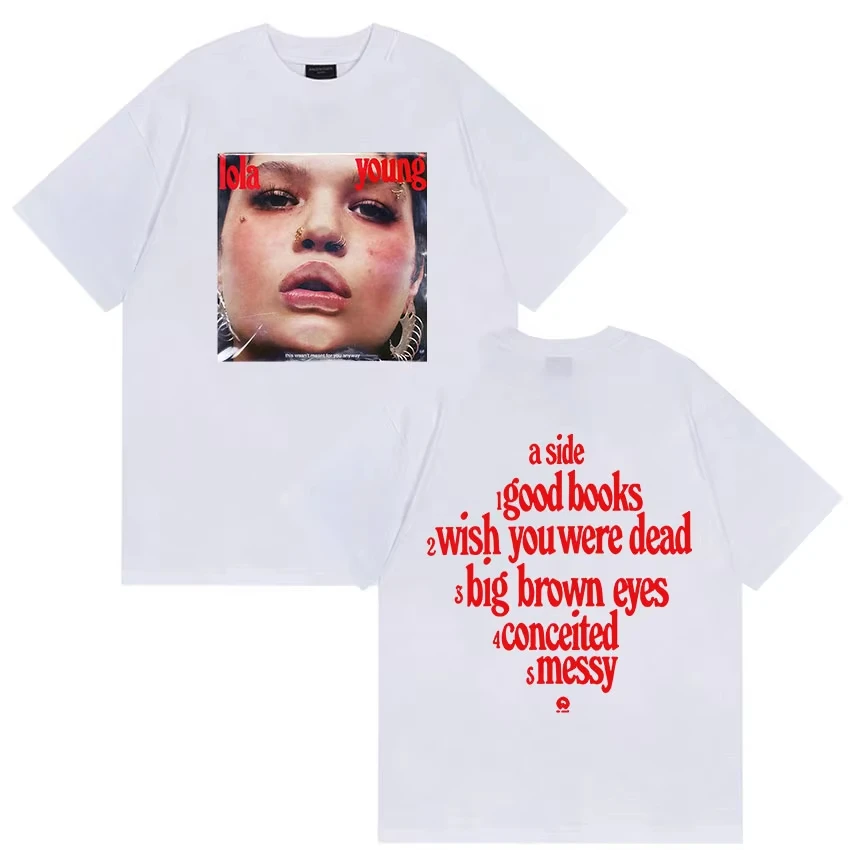 الرجال النساء موسيقى البوب تي شيرتات قصيرة الاكمام لولا يونغ جولة ألبوم ميرش غطاء تي شيرت المشجعين هدية خمر تي شيرت على طراز هاراجوكو الشارع الشهير