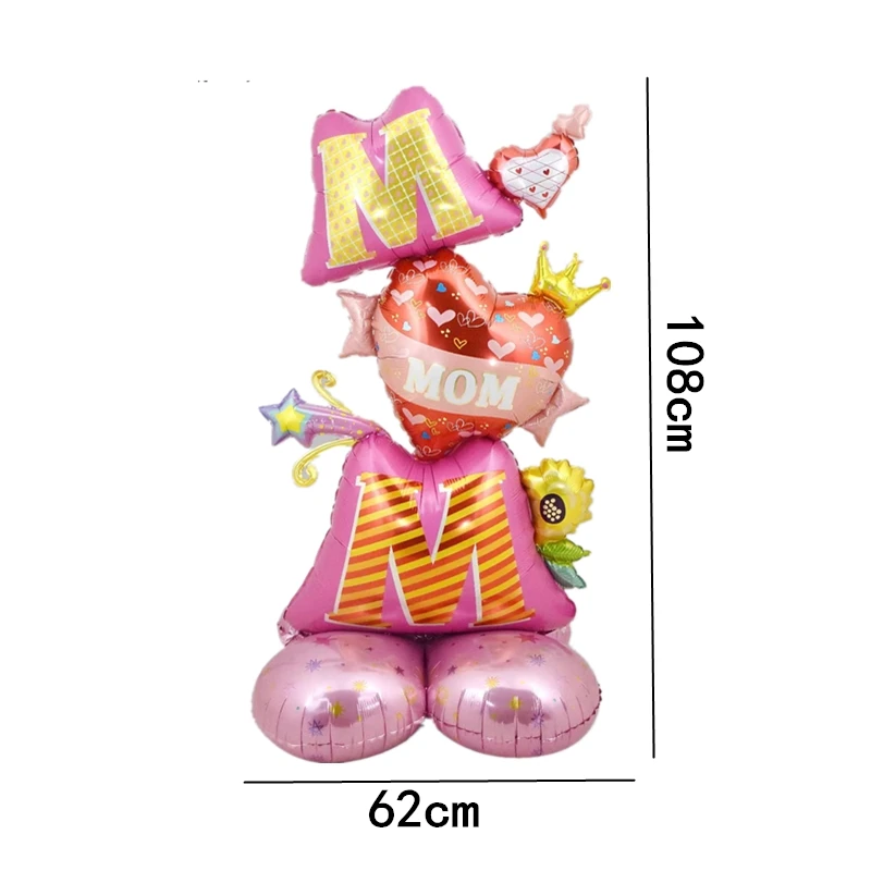 1PC Large Standing Base for Mother\'s Day MOM Aluminum Film Balloon Happy Mother\'s Day Decorative Decoration