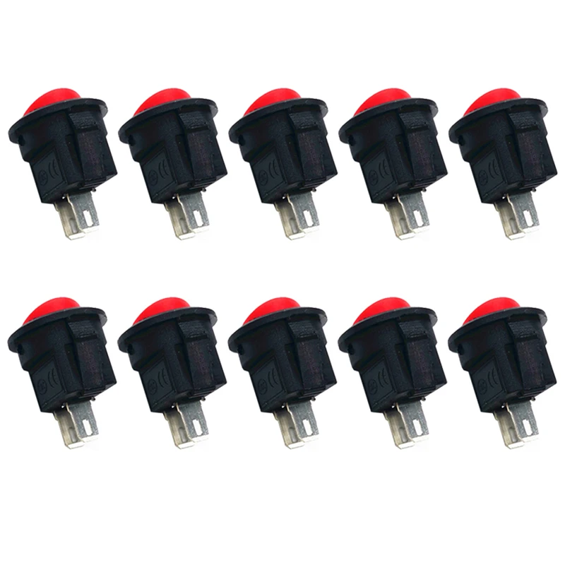 10pcs KCD11 Diameter Small Round Boat Rocker Switches Black Mini Round Black White Red 2 Pin ON-OFF Rocker Switch