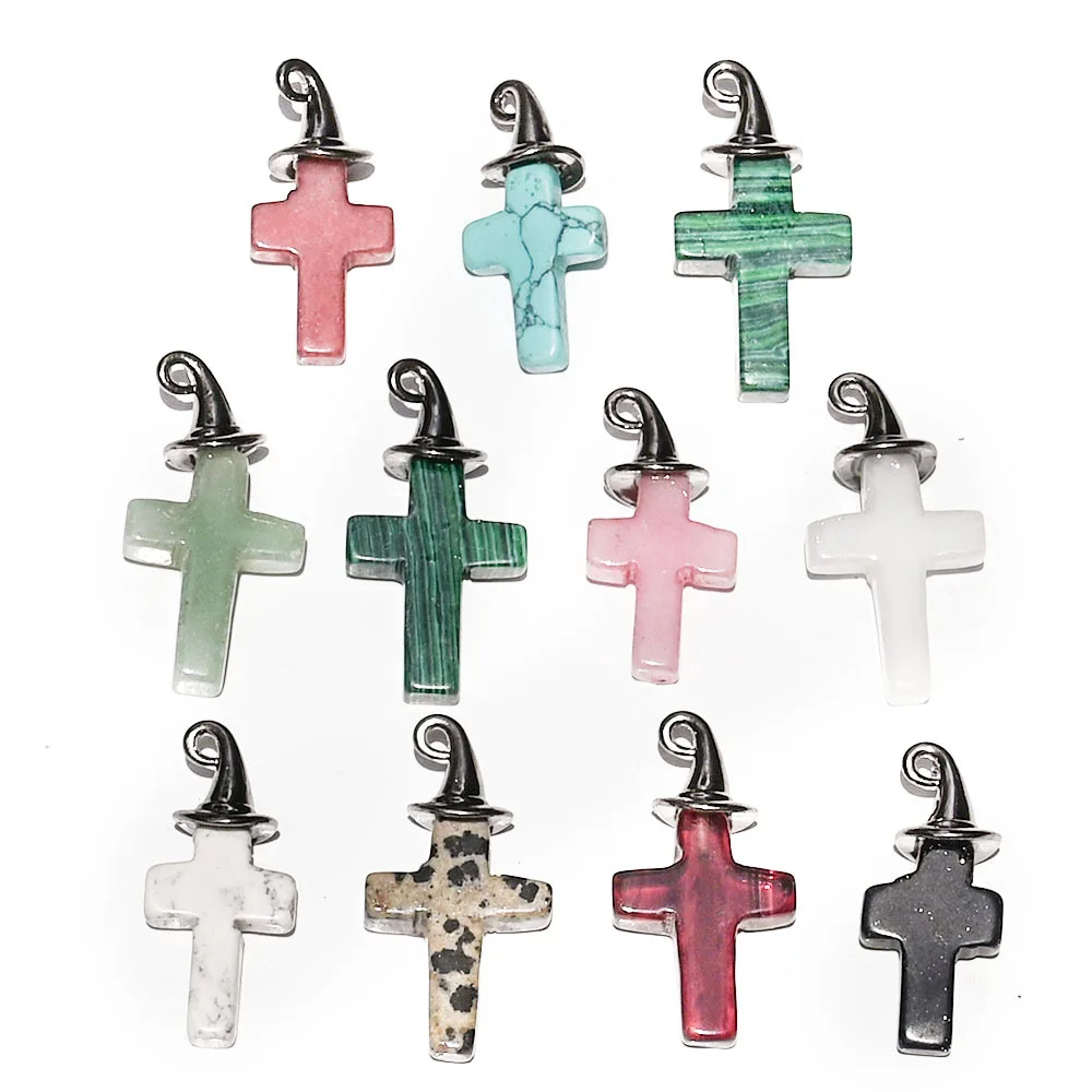 

Natural crystal cross necklace pendant, wizard hat, colorful Halloween accessories wholesale for the festival