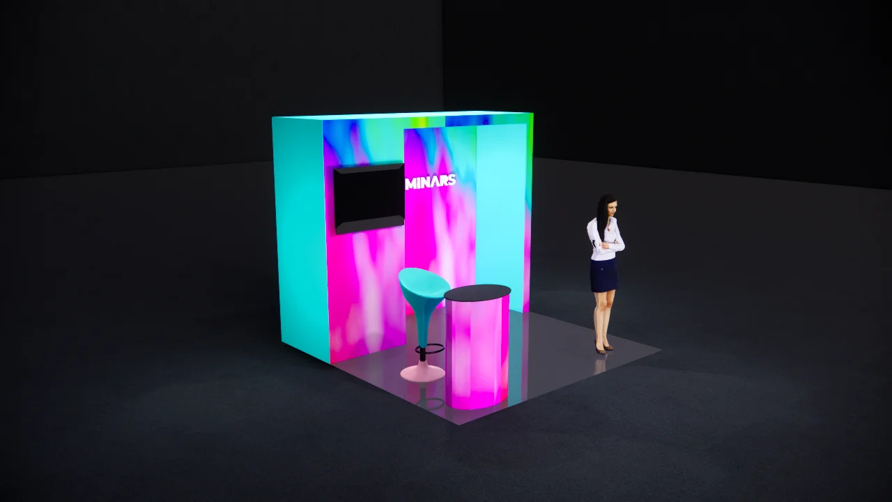 10x10 Vibrant Exhibition Display Stands with Storage for Beauty Show