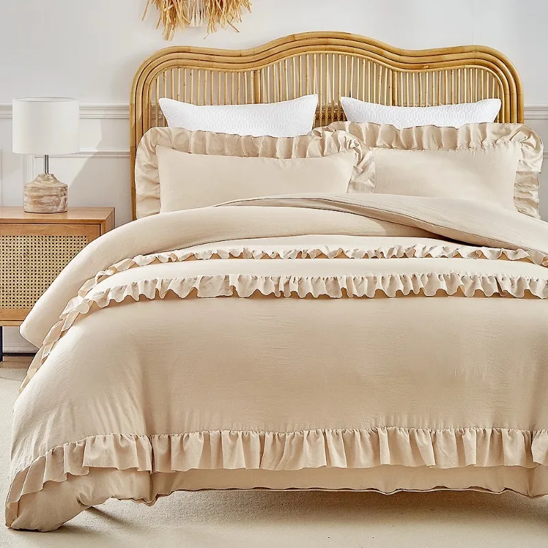 

Пододеяльник, комплект постельного белья Twin Double Queen King Size, односпальная пара, пододеяльники, комплект пододеяльников с оборками, постельное белье принцессы