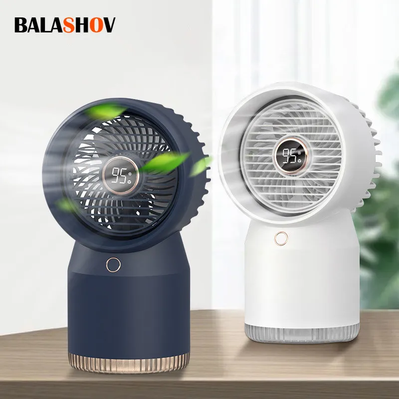 

2-IN-1 Mist Air Cooler Bladeless Fan Desktop Silent Air Conditioner Humidifier Home Office Water Moisturizing Mist USB Fan