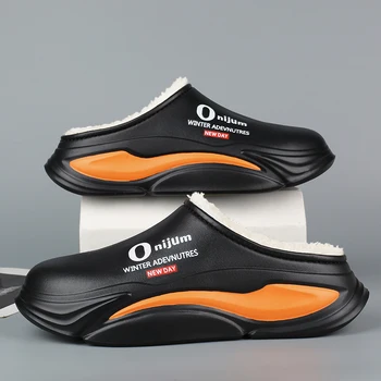 Zimowe męskie damskie ciepłe kapcie bawełniane kapcie Outdoor kryty ciepłe buty wodoodporne męskie para domowa sypialnia pluszowe ciepłe kapcie