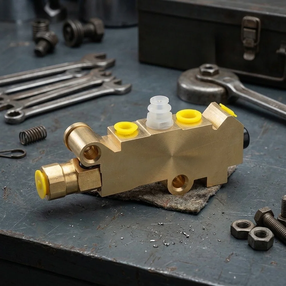 PV-4 Brake Proportioning Valve For Disc/Disc Brake System, Brass Combination Valve With 9/16-18 & 1/2-20 Ports