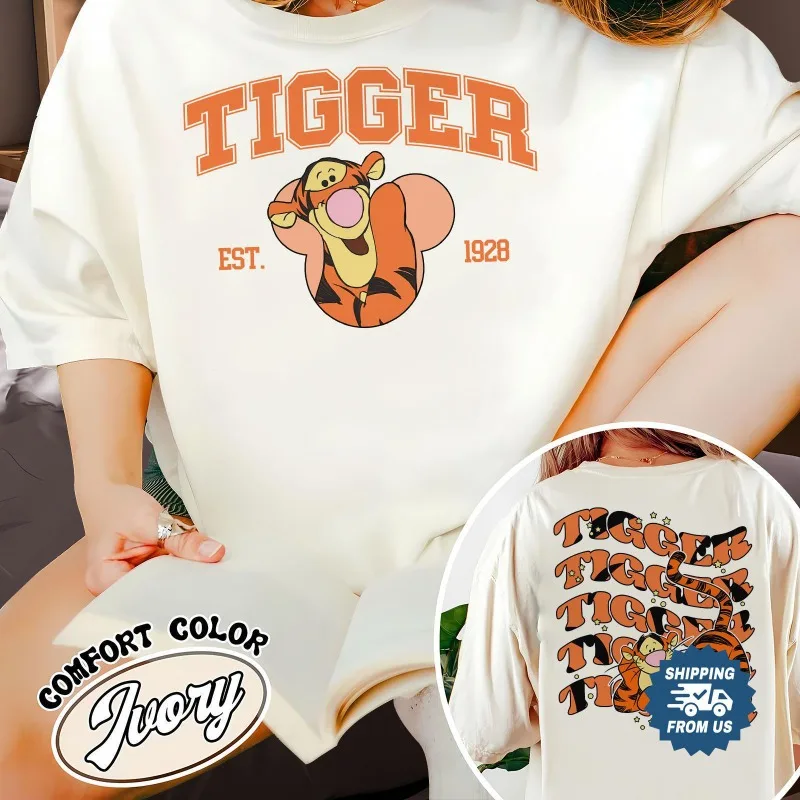 T-shirt Disney Tigger, T-shirt Winnie The Pooh pour femmes, vêtements de rue décontractés et à la mode pour hommes et femmes, nouvel été