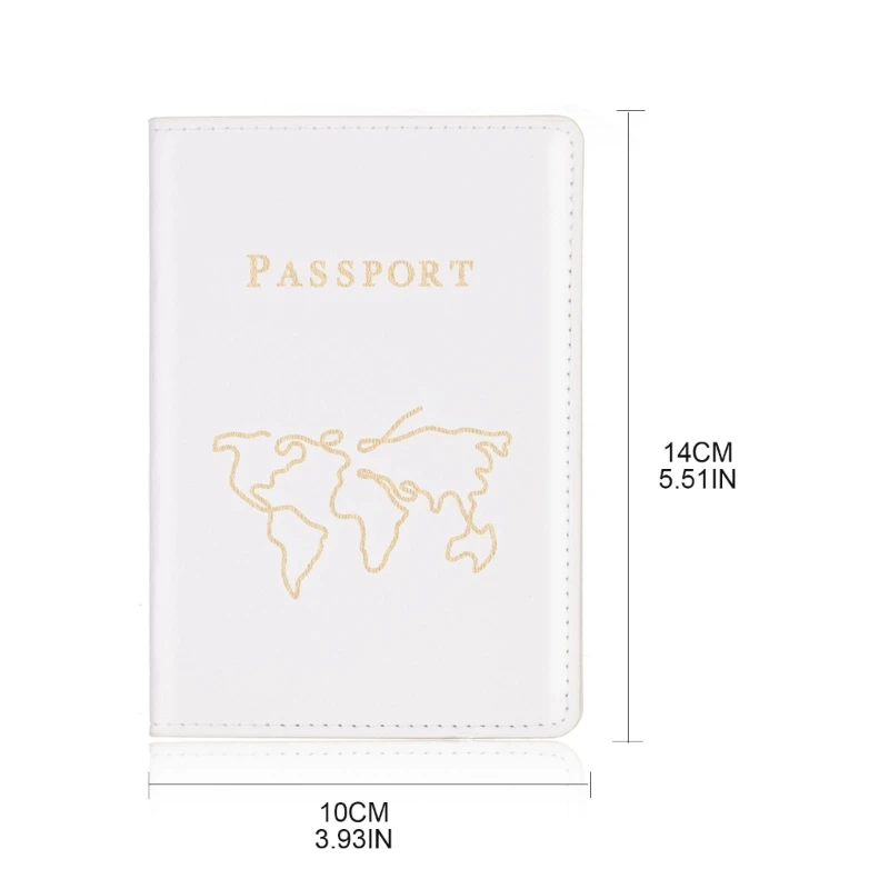 PU Passport Holder with Map Hot Stamping Fashion Wedding Gift for Lover Couple