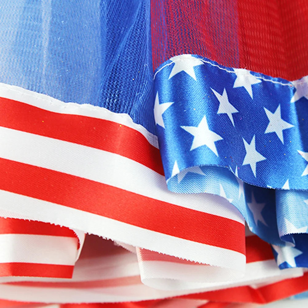 

Flag Printed Mesh Skirt Women Fashion Elastic Waist Independence Day Dress Party Festival Wear Colorful Size Available Printed