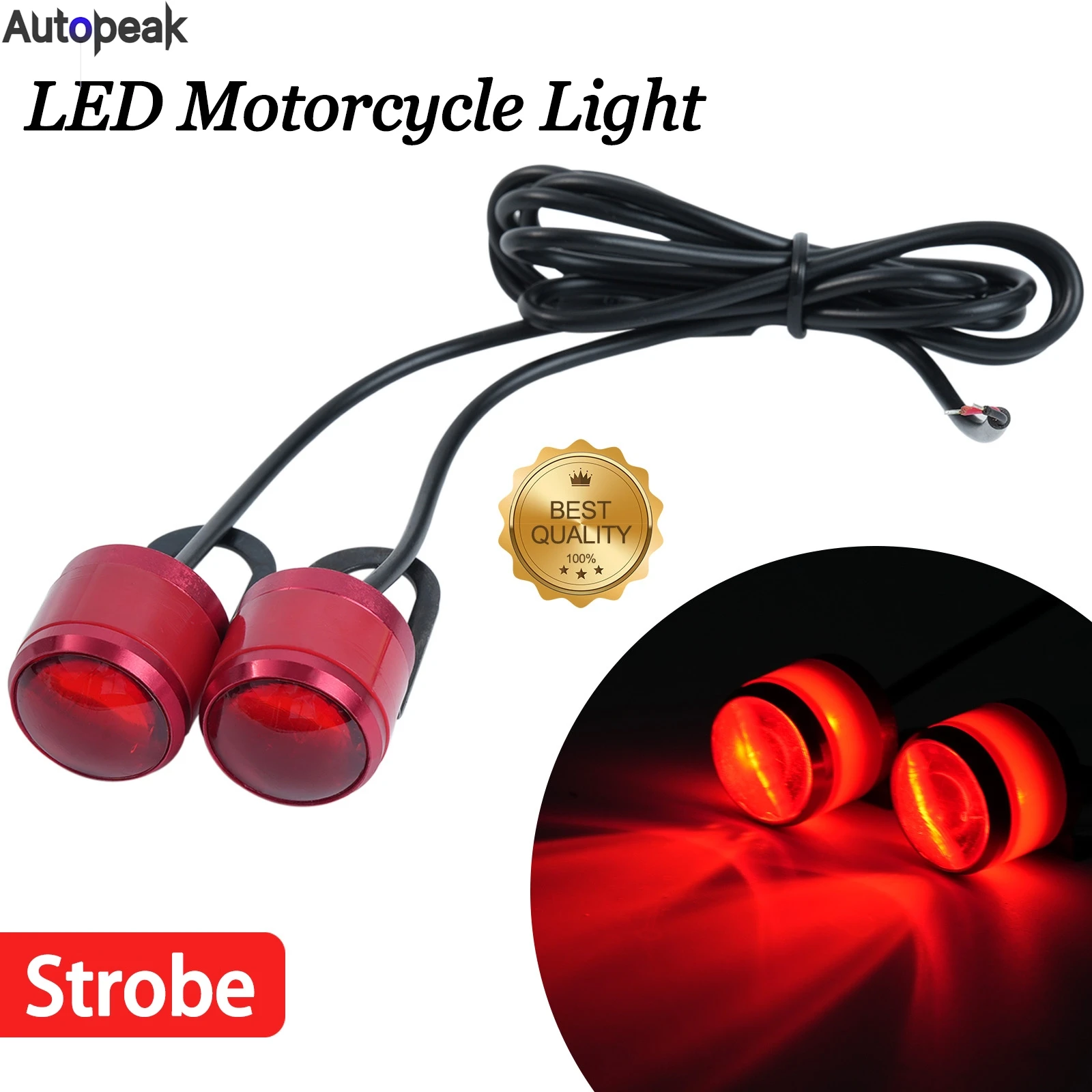 

Red Strobe Motorcycle Daytime Running Light LED Fog Light Eagle Eye Driving Lamp Headlight Red 12V Decor Motorcycle Accessories