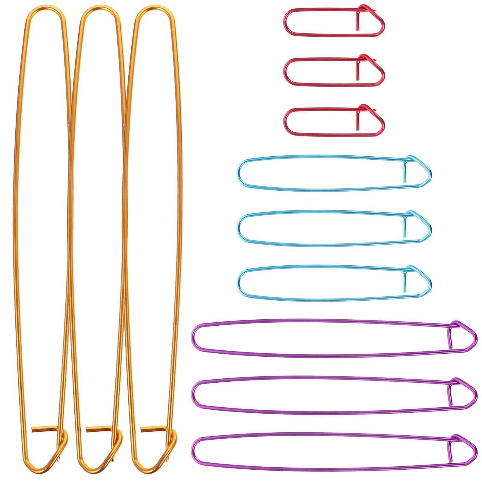 12 قطعة أصحاب غرزة الغزل مجموعة الكروشيه إبرة حياكة الألومنيوم السلامة 6 سنتيمتر 12 سنتيمتر 17 سنتيمتر 20 سنتيمتر غرزة أصحاب الكروشيه دبابيس الأمان