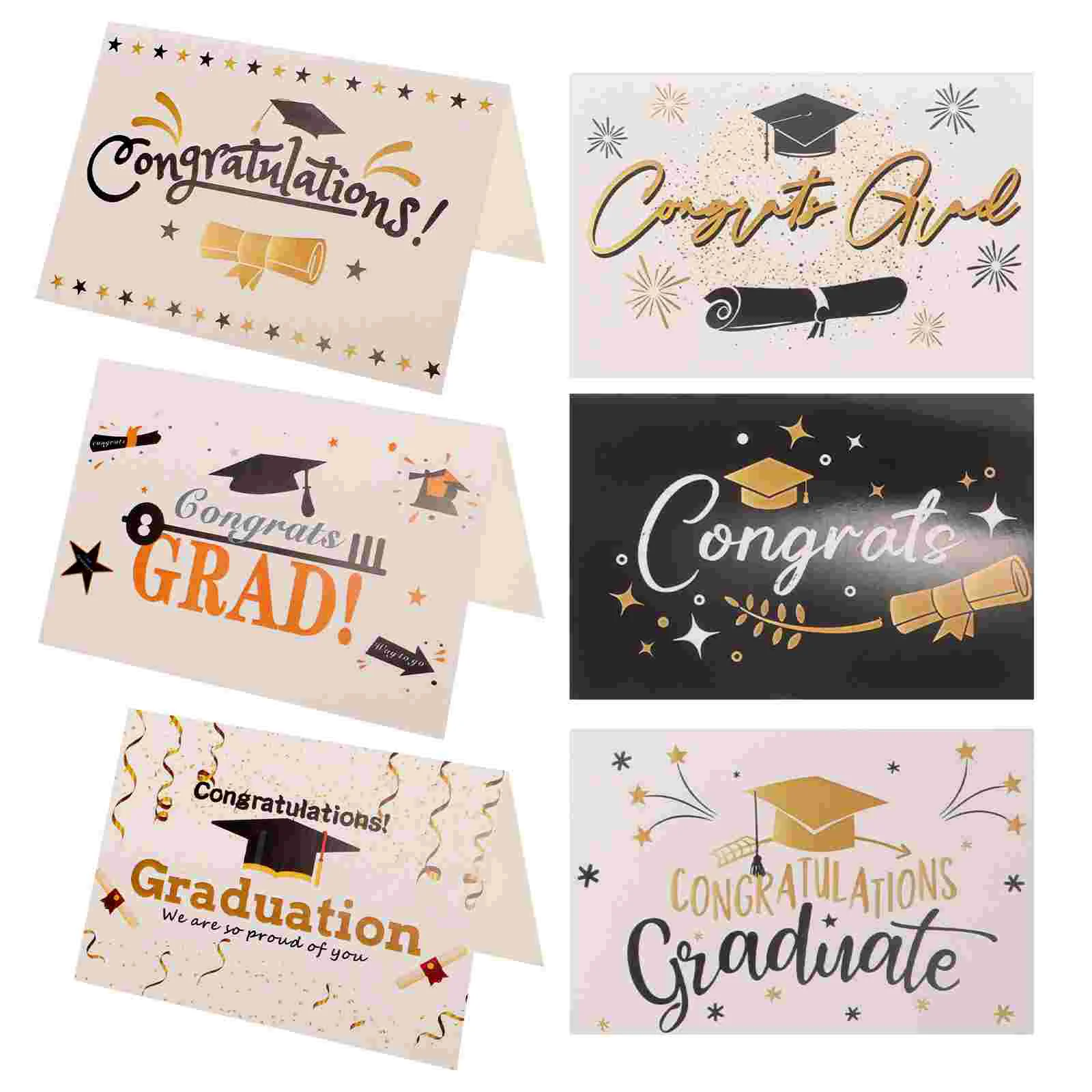 6 Sets Graduation Party Supplies Greeting Card Creative Cards Paper Celebrating