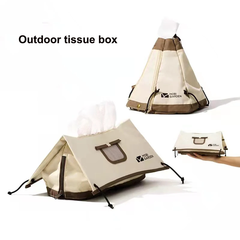 Camping paper box tent shaped tissue cotton box storage box dining table outdoor household storage paper bag