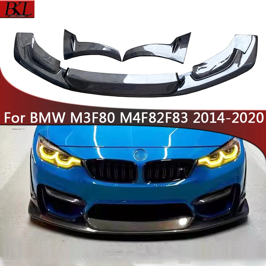 For BMW M3 F80 M4 F82 F83 Carbon Fiber Front lip Car Front Bumper Diverter Spoiler Diffuser Front lip chin upgraded body kit