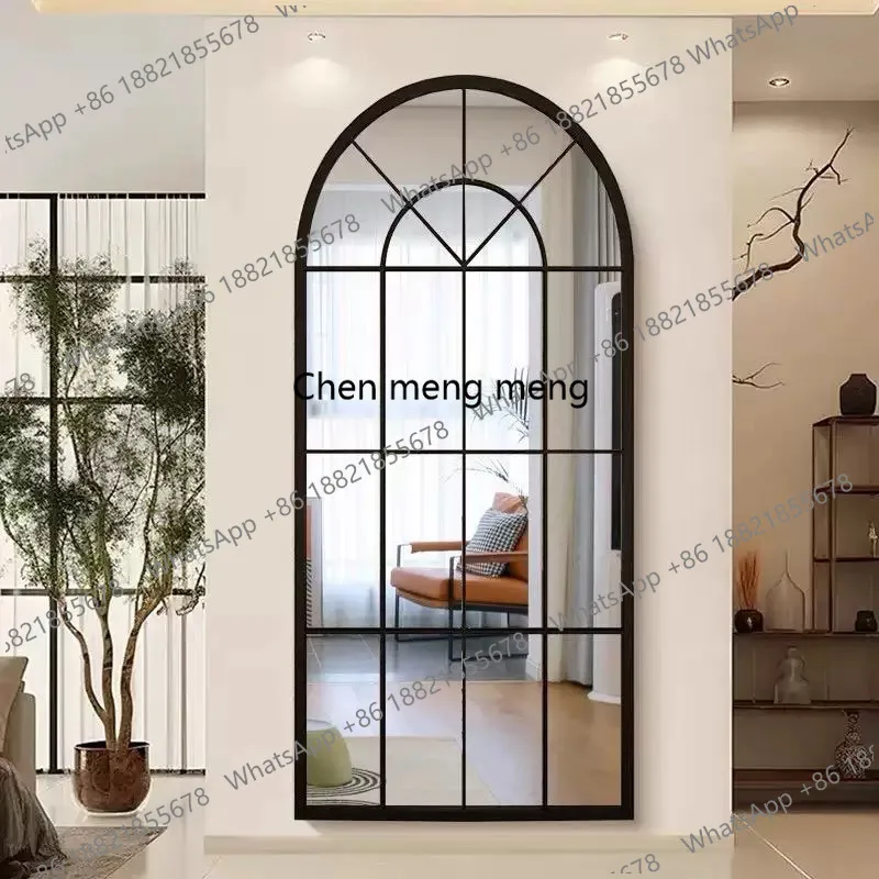 

French retro arch full-body mirror household living room wall-mounted full-length mirror entrance mirror clothing store