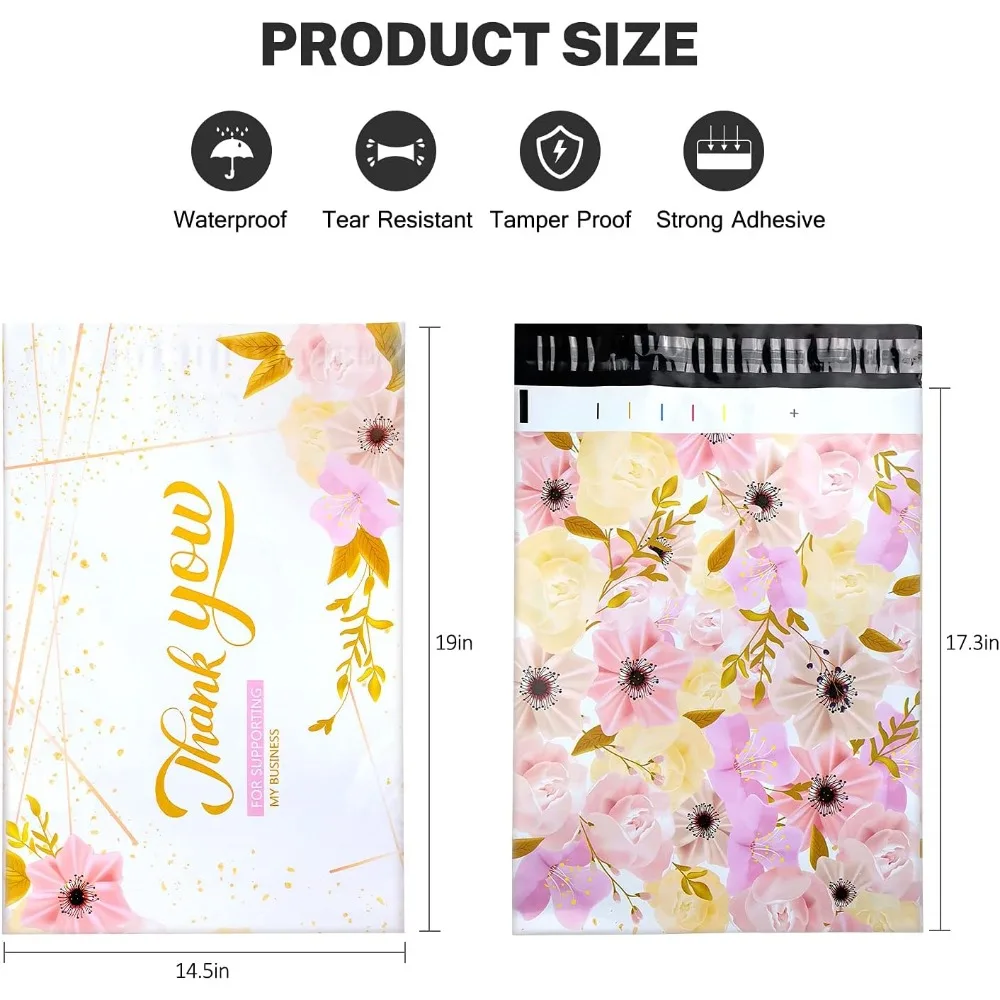 50Pcs Large Poly Mailers 14.5 x 19, Shipping Bags for Small Business Clothing Mailers Poly Bags Poly Mailer Plastic Mailing Bags