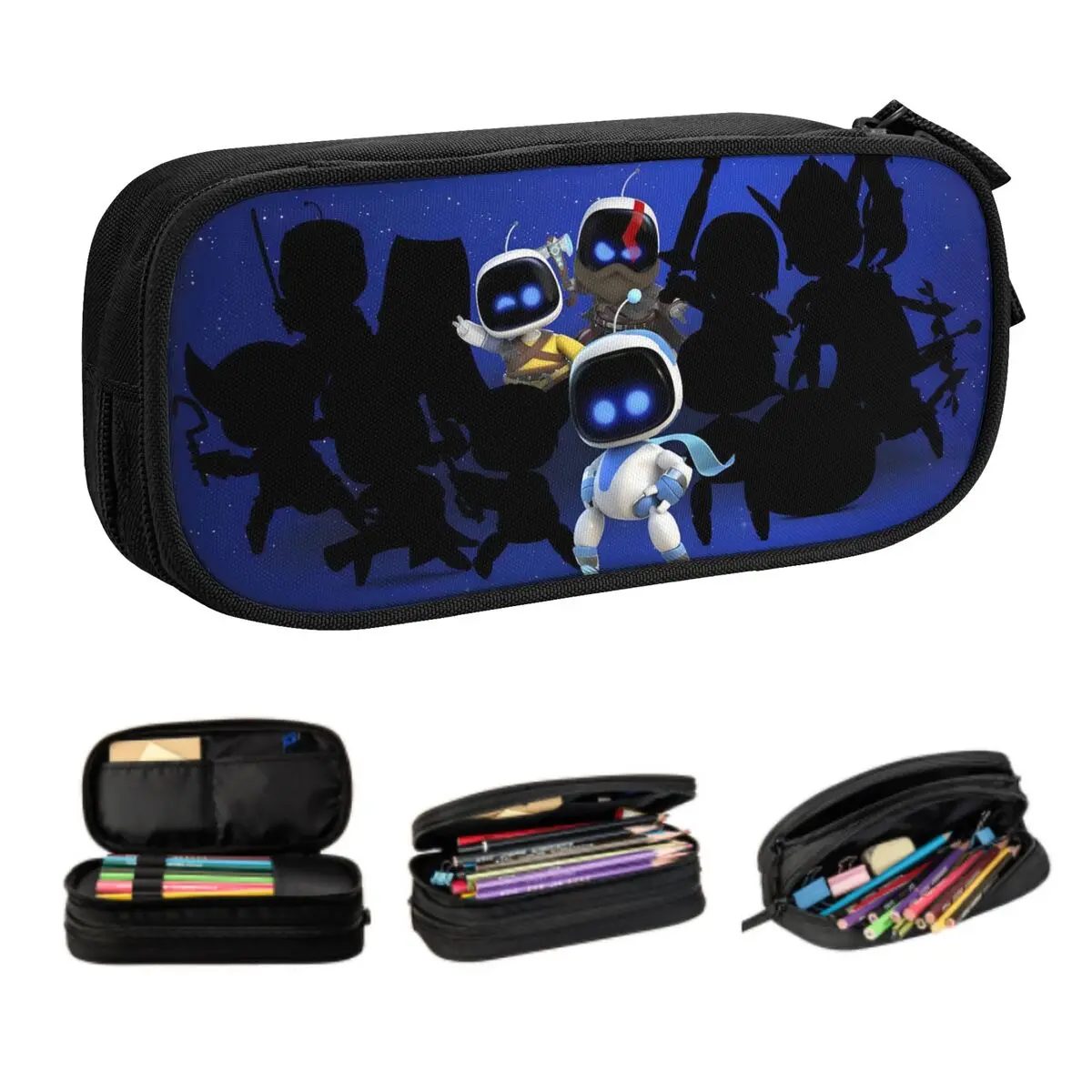 Custom Game A-Astros Kawaii Pencil Case Boy Girl Large Capacity Space Robot Design Pencil Box Students Stationery