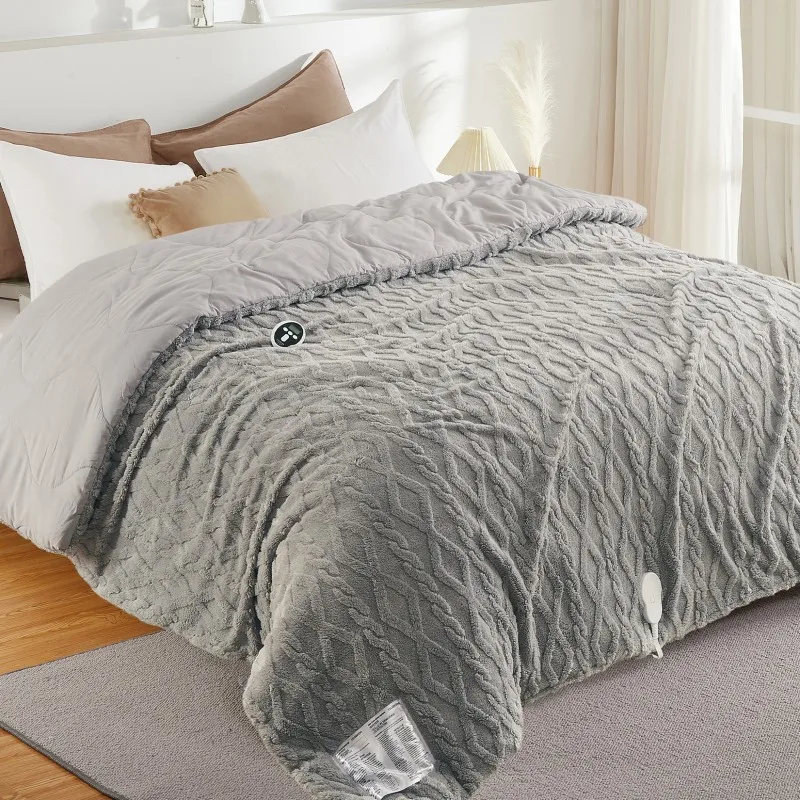 Heating Blanket 104x90 / 90x90 Inches Electric Heated Comforter Set 2 Heating Zones, 6 Heating Levels, Wireless Controller, Timer, Overheat Protection