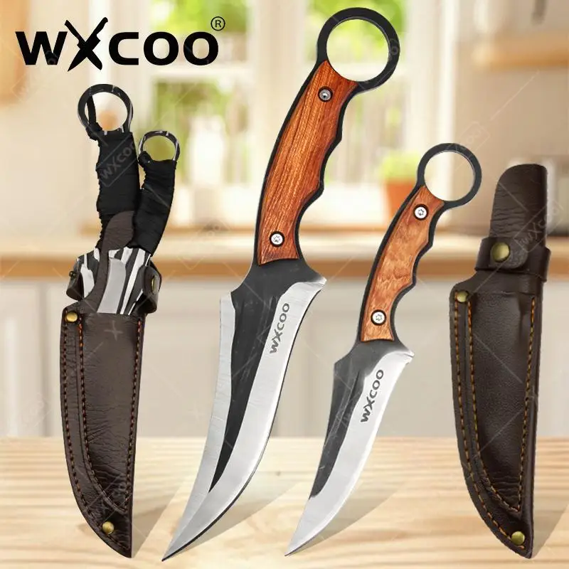 WXCOO Küchenmesser, handgefertigt, geschmiedet, Kochmesser, Fleisch, Obst, Gemüse, Koch, Schneidwerkzeuge, Metzger, Hackmesser, Schneidemesser