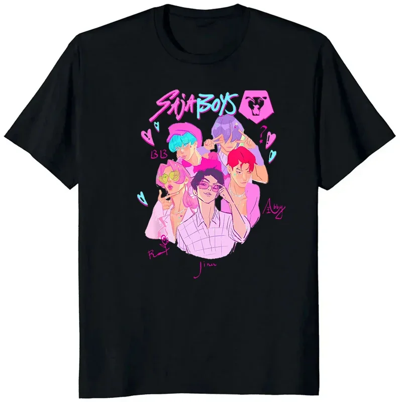 Kpop شيطان هنتر المرأة موضة الهيب هوب Y2K المعتاد تي شيرت الصيف الرجال عادية شارع العليا الشرير قصيرة الأكمام بلايز تي شيرت #6