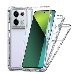 Transparent Cell Phone Case 3 in 1 For Redmi Note 13 13Pro 13C 5G Note 12 12Pro 12C Drop-Proof Shock-Proof Effective Protection