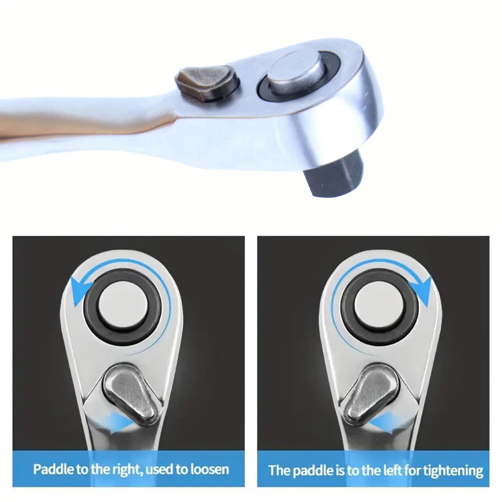 Quick Ratchet Wrench, Ratchet 72-Tooth Ratchet Screwdriver, 1/4 inch Drive Micro Ratcheting Bit Driver Wrench for Tight Spaces view 2