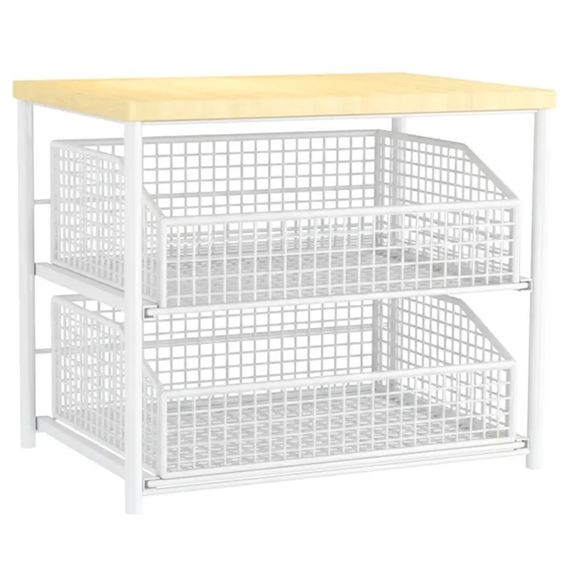 

Прочная многоярусная полка для хранения на кухонной столешнице BOFO – 1 модуль для экономии пространства с выдвижными ящиками и металлическими корзинами B