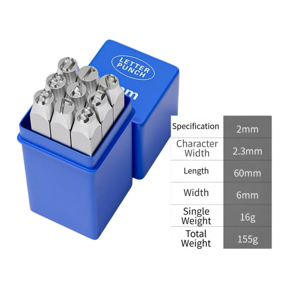 Precision Forged Alloy Steel Letter Stamps A-Z 0-9 for Clear Impressions on Leather Wood and Soft Metal Surfaces