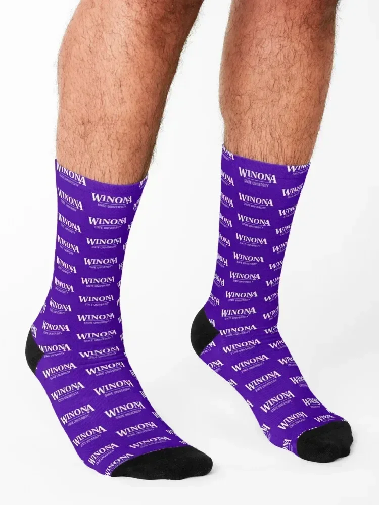 Winona State University Socks Lots floral ankle cycling Designer Man Socks Women's