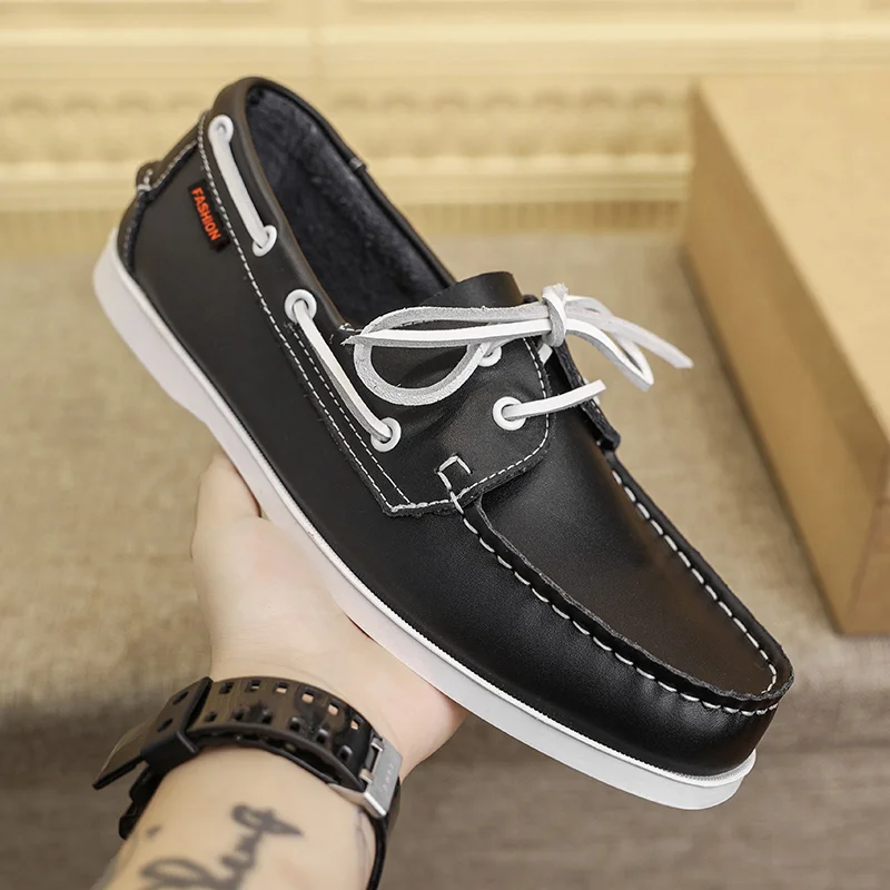 New Leather Mens Causal Shoes Luxury Brand Loafers Designer High Quality Business Shoes Soft Comfort Walking Sneakers Mocassins