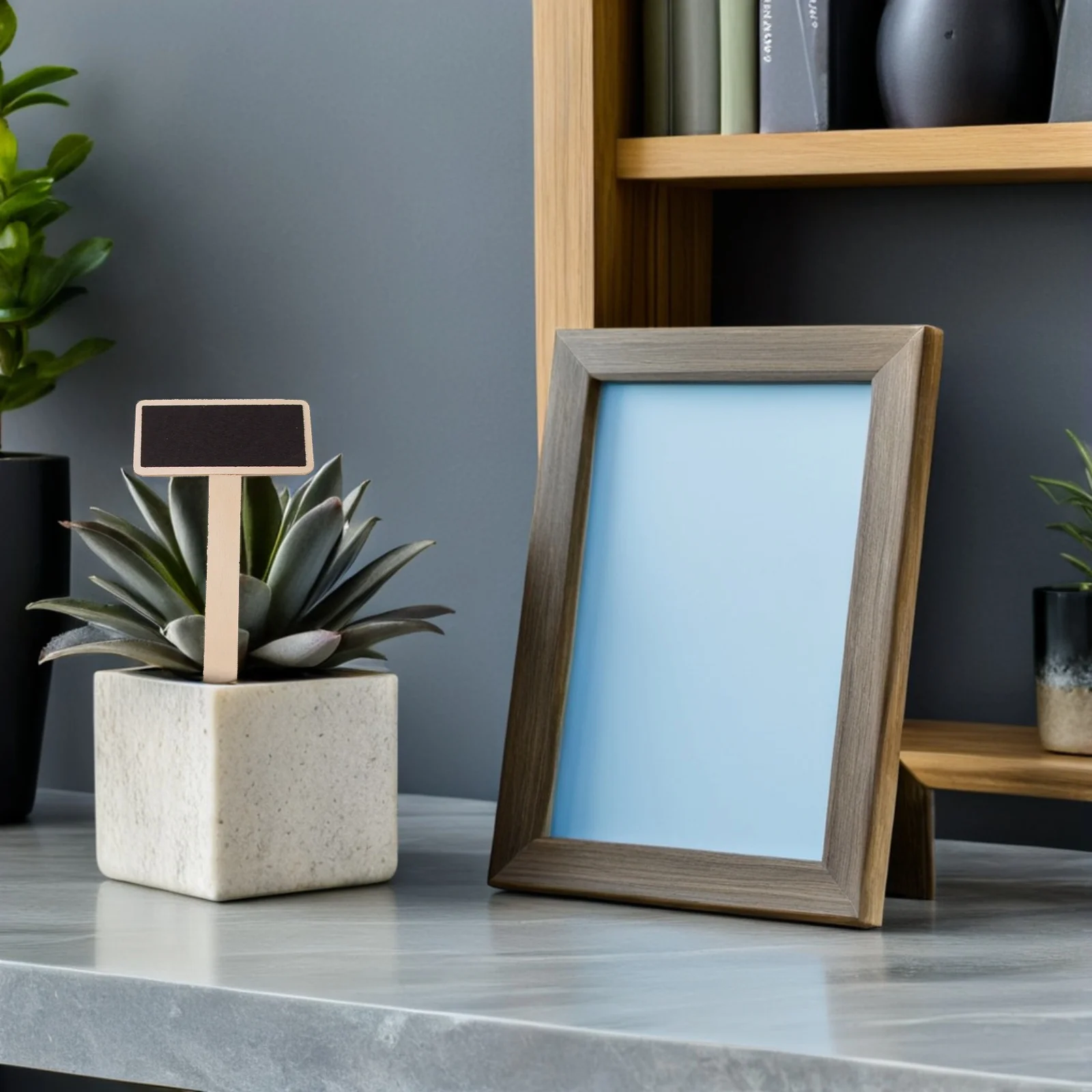 

20 pcs Mini Wooden Chalkboard Plant Labels Garden Signage Blackboard Tags For Home Wedding Decoration Display Notice Tools