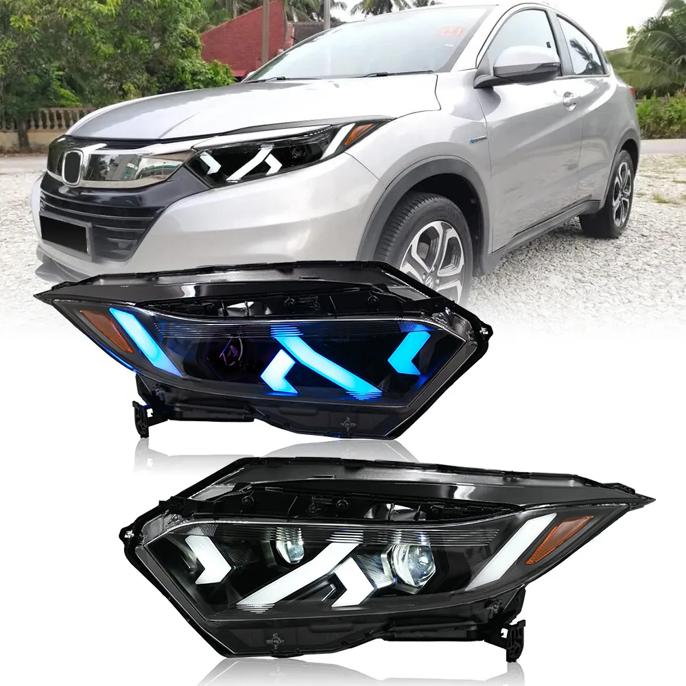 

2 шт. светодиодные фары для Honda HRV 4-дверные 2019-2022 передние фары последовательная сборка DRL аксессуары для фар