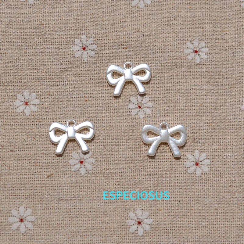 Beige Color 19MM ABS Pearl Charms For Earring Making Departments Bowknot Pendants Beads For Jewelry Making Accessories 50Pcs