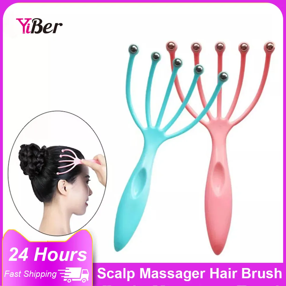 Grabki do Skory Glowy Rake Head Massage Ball comb Five-claw scalp magnetic bead Stress Release  Hair Brush Five Finger Massager