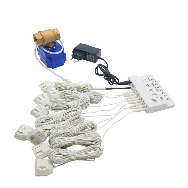 Unité de Contrôle d'Alarme de Fuite d'Eau WZ806, Capteur Jack, Protection Contre les Fuites d'Eau pour la Sécurité à Domicile, 8 Pièces