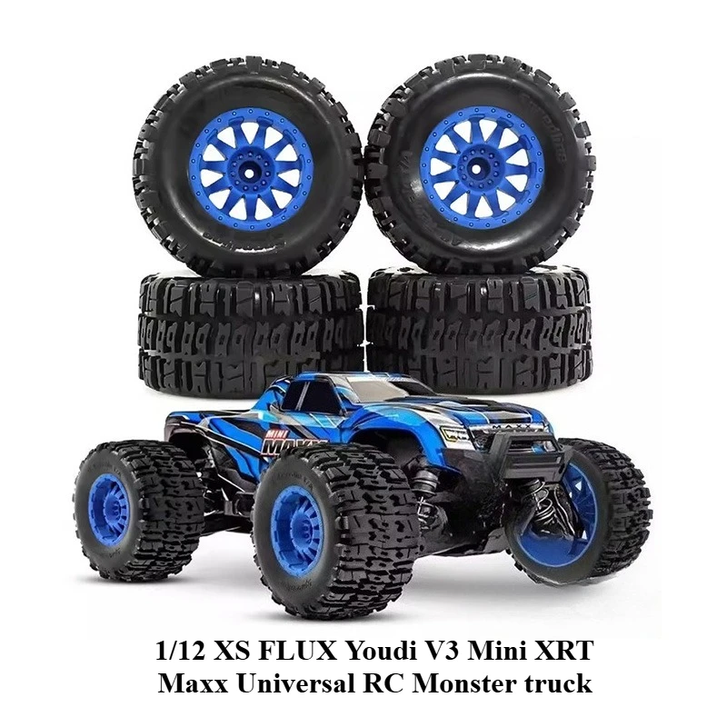 1/12 XS FLUX Youdi V3 Mini XRT Maxx Universal RC Car Tires Shock-absorbing Monster Truck Upgrade and Modification Parts