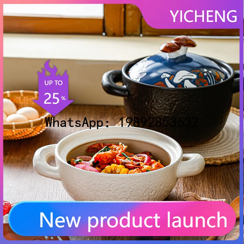 

Sg high-end heat-resistant ceramic casserole dish - safe for direct heat, dry-burning resistant, hand-painted creative