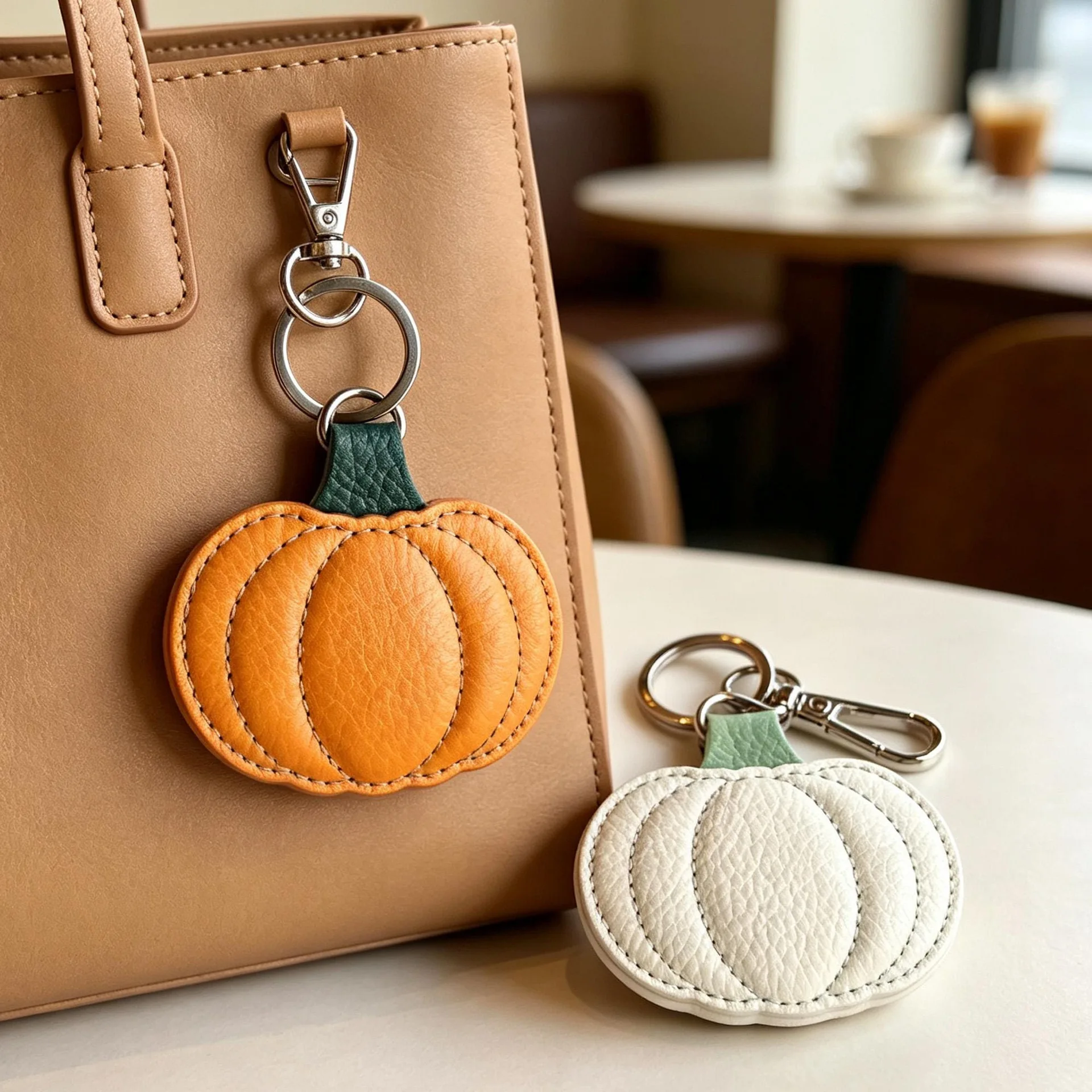 Mini Pumpkin Shaped Keychain for Car Keys Bag Accessories Keyring Women Handbag Bag Pendant Key Chains