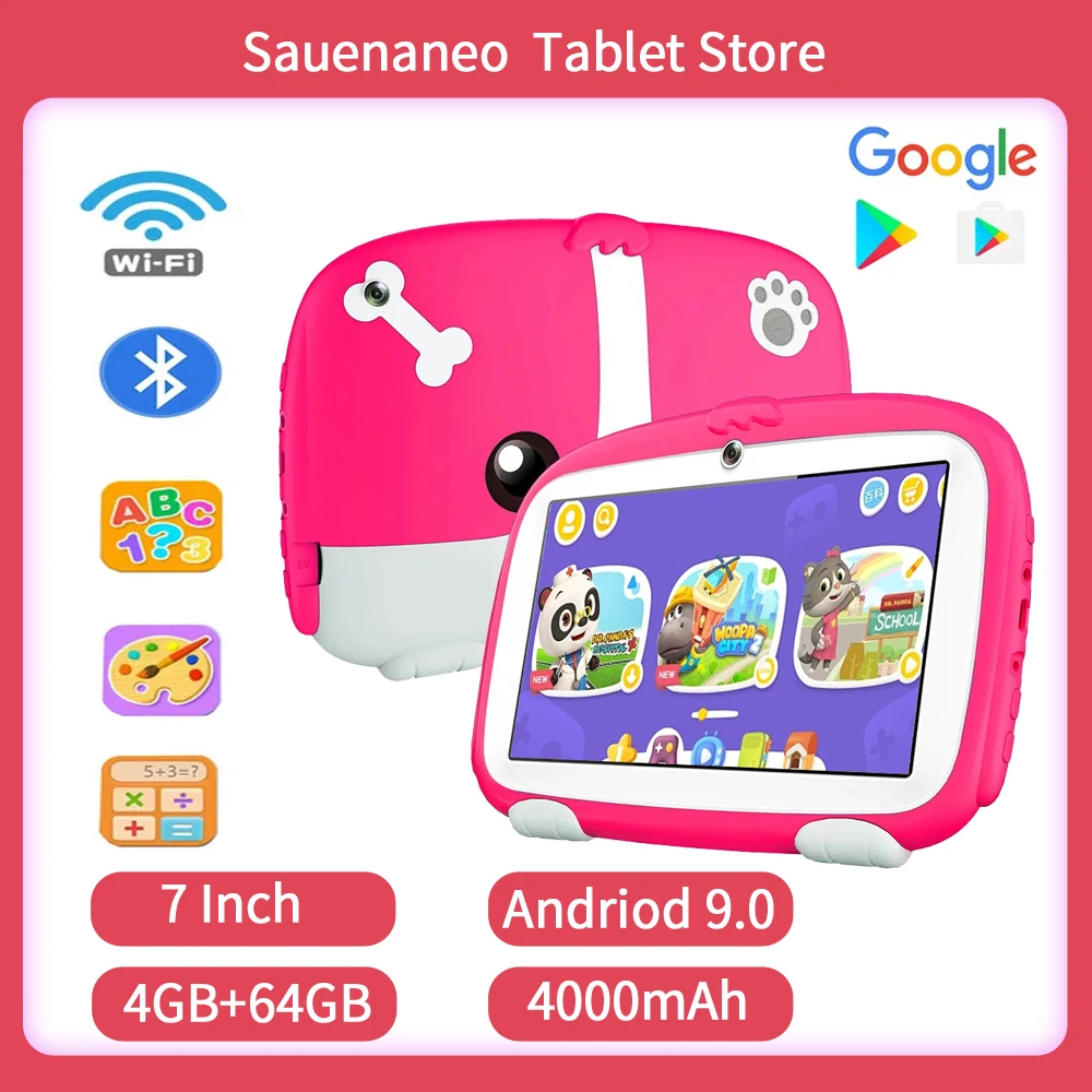 Nieuwe 7-Inch Kindertablet 4Gb Ram 64Gb Rom Android 9.0 Kan Verbinding Maken Met Bluetooth 5G Wifi 4000Mah Batterij