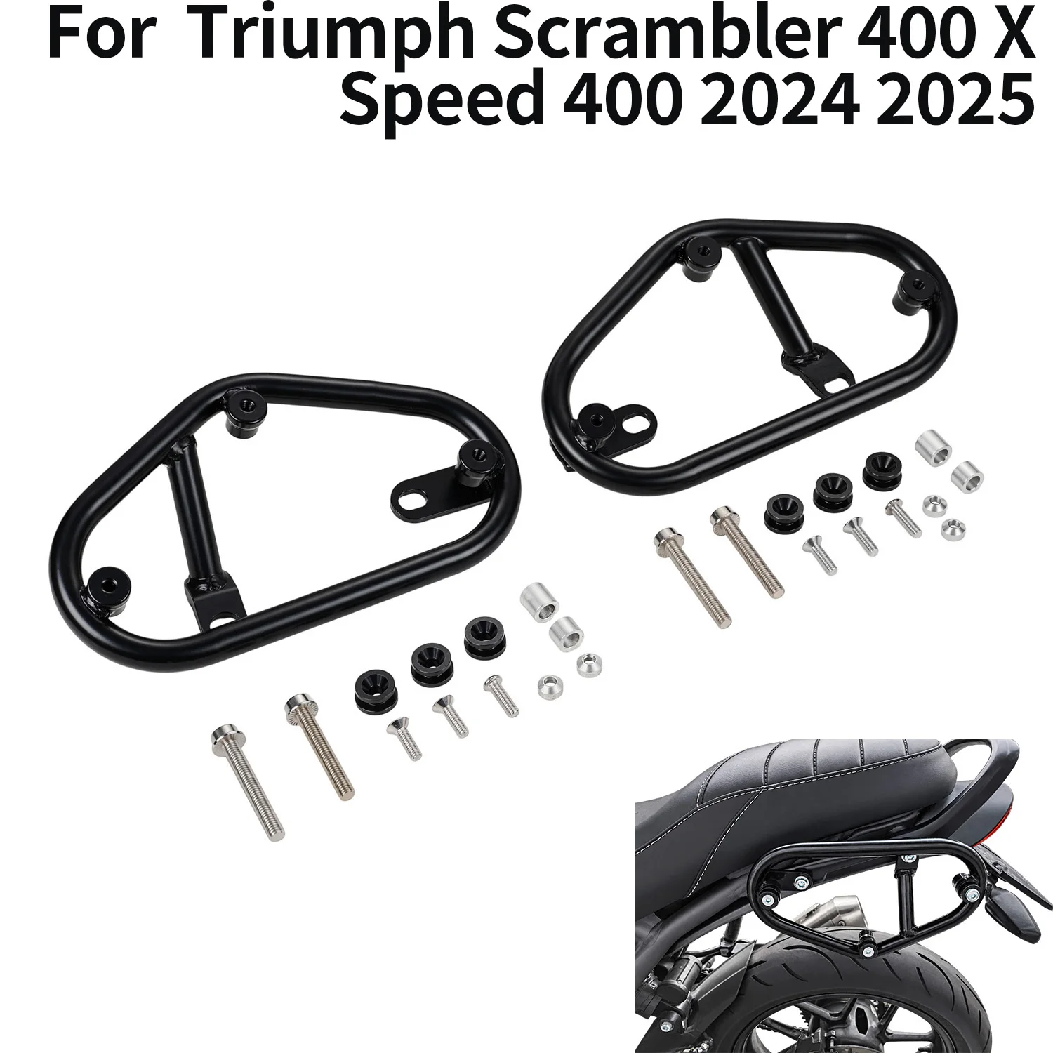 Motorcycles Side Luggage Carrier Mount For Scrambler 400 X Speed 400 2024 2025 Saddlebag Support Bracket Side Trunk Bag Holder