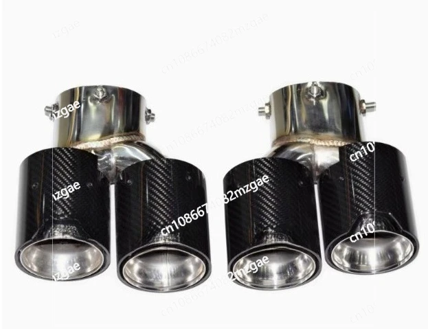 Adequado para modificação do tubo de escape m240m340m440i quatro garganta traseira preta de fibra de carbono de aço inoxidável g21g42