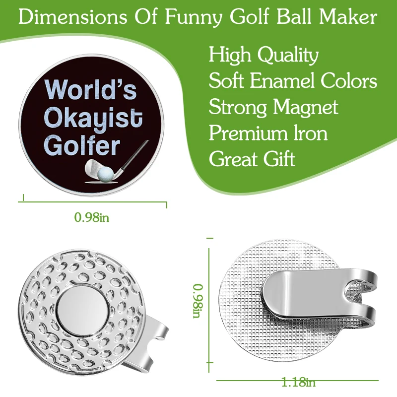 Golfer Golf Ball Marker with Magnetic Hat Clip Funny Golf Accessories Gifts for Men Women Golf Novelty Gift