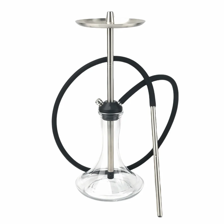 23.6inch Stainless Steel Hookah Stem Shishas Hookah Set Single Hose Glass Base Sheesha Narguiles Completo Cachimba Shisha Acces