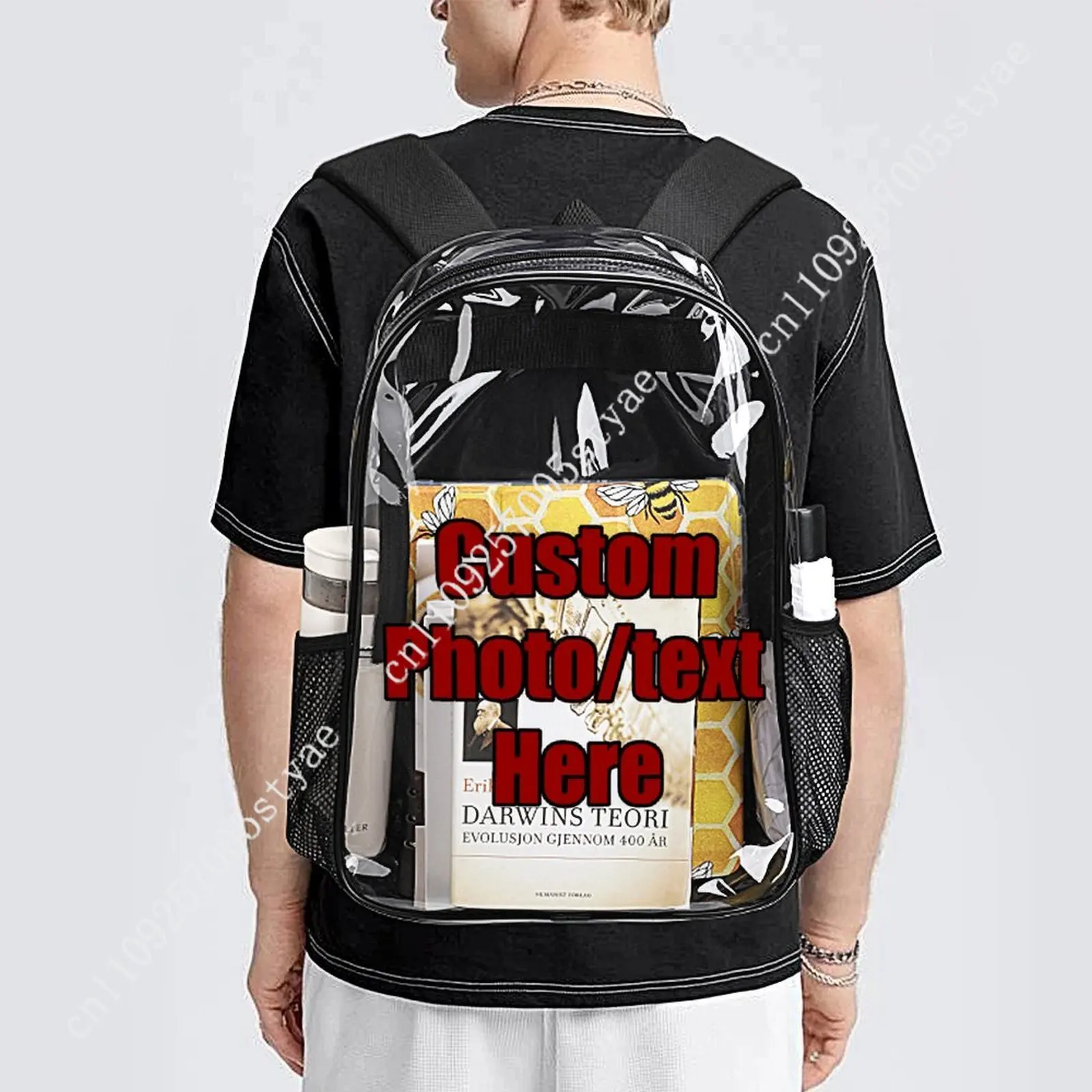 حقيبة ظهر شفافة من Eeyore حقيبة ديزني كارتونية مزخرفة صمم صورك وشعارات نصية مخصصة لهدايا العطلات والحفلات #5