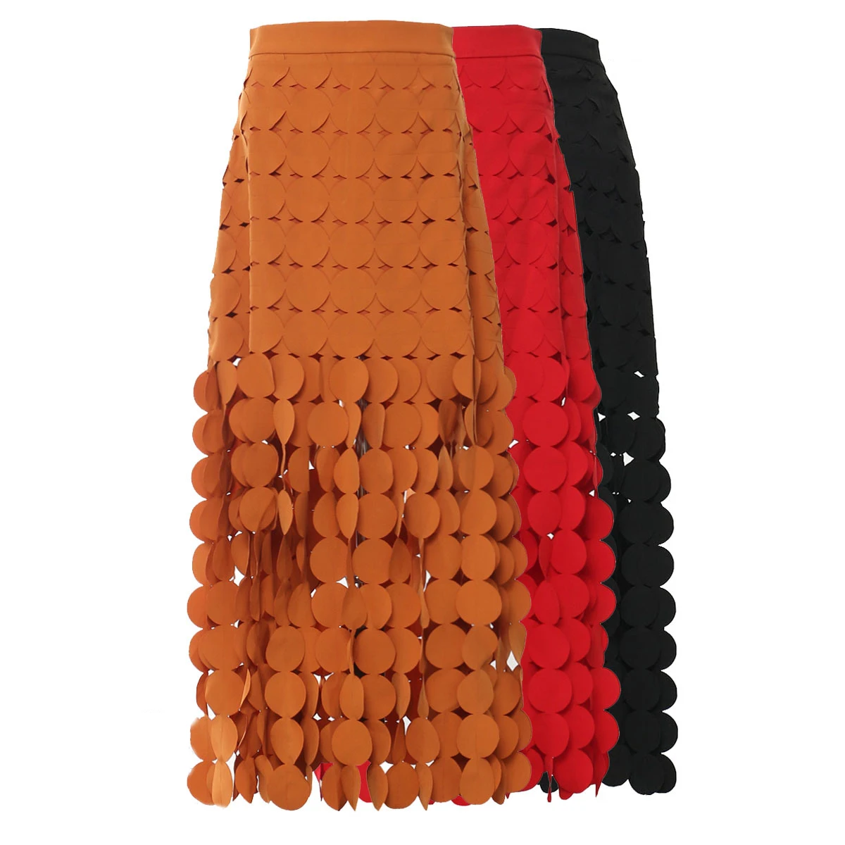 

Женская юбка А-силуэта с высокой талией, с вырезами, из смесового полиэстера и хлопка, для повседневной носки и активного отдыха