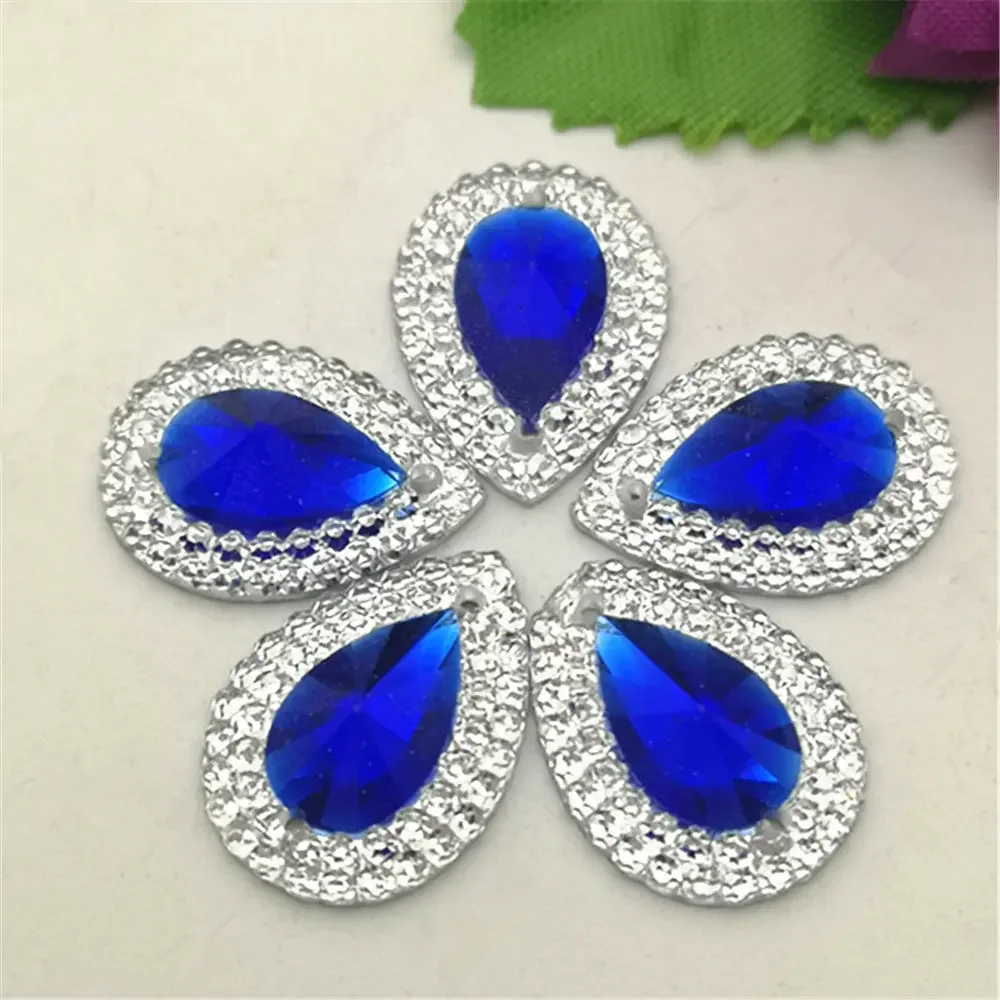 DIY 20pcs MIX 13mm*18mm Resin Drop Shape Flatback Rhinestone Wedding Decoration