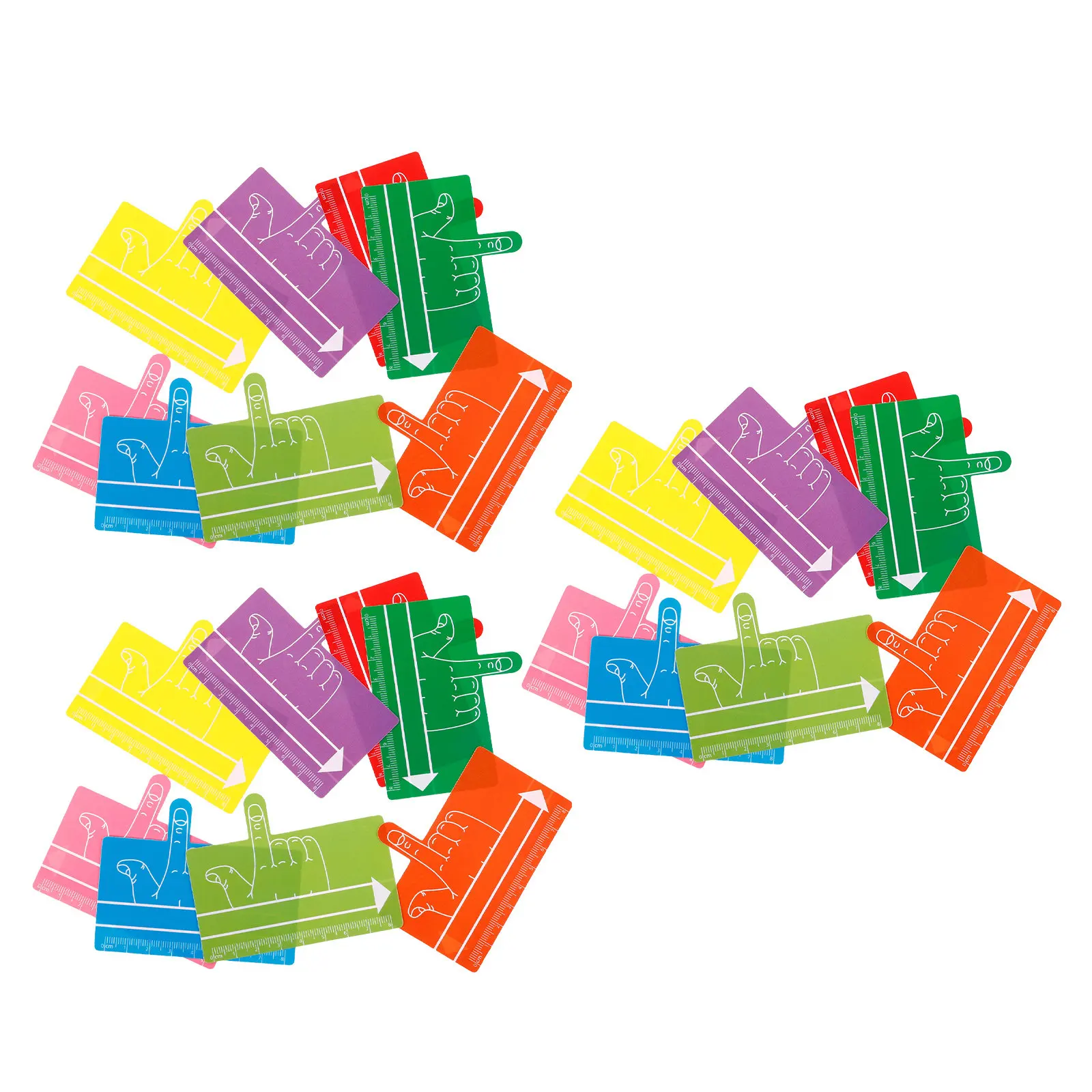 24Pcs Assorted Color Finger Spacer Writing Tools for Children - Reading Highlighter Strips Finger Guide Dyslexic Reading Aid