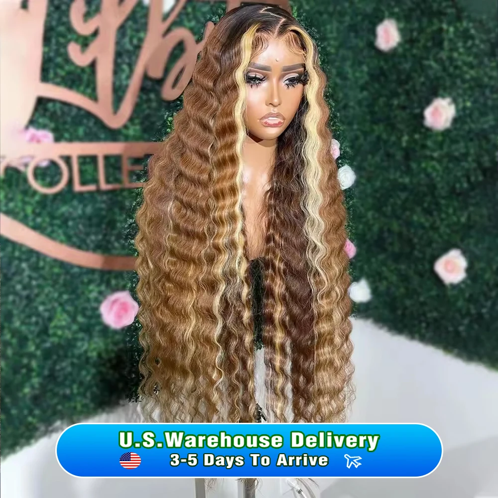 Highlight Honey Blonde Kinky Curly 30 Inch Hd Lace Front Wig Human Hair 13x6 Deep Wave Lace Frontal Wigs Wigs Human Hair Wigs