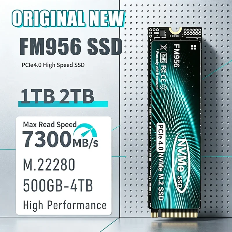 Original Internal Drive 2026 NEW FM956 500GB-4TB PCIe Gen4 NVMe M.2 SSD 7300MB/s Max Read Speed for Laptops and Desktops