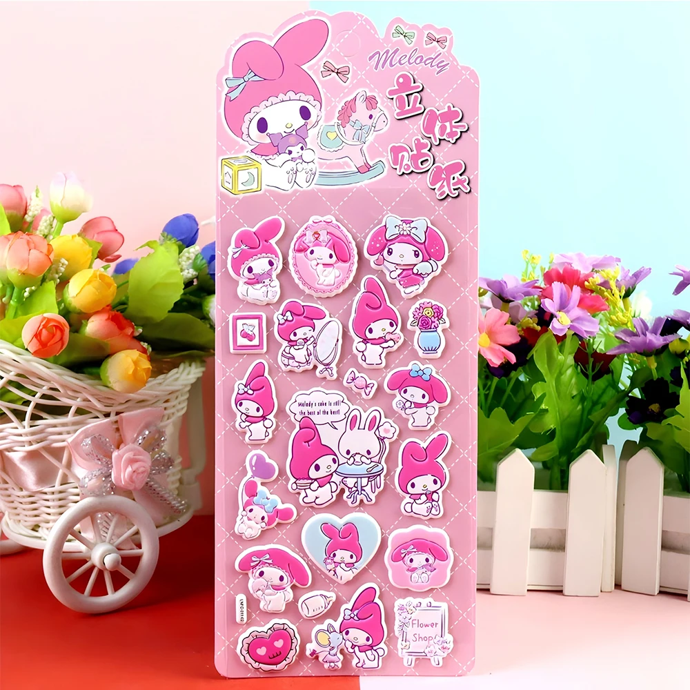 4 個サンリオマイメロディ 3D バブルステッカー装飾デカールおもちゃかわいい報酬ふっくらステッカー文具用品