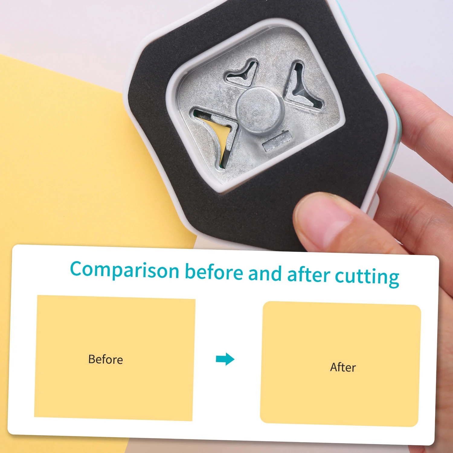 KW-trio 3-in-1 Eckenrunder, R4/R7/R10 mm, runder Eckenschneider für Karten, Fotopapier, Laminierbeutel